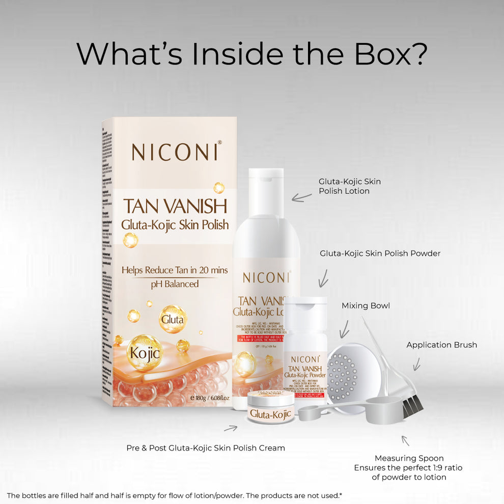 Niconi Tan Vanish Gluta Kojic Skin Polish | Instant Tan Removal